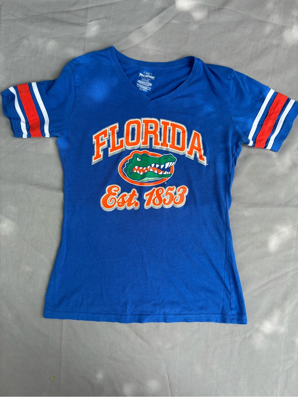 Pro Edge Florida Blue Tee with Orange, White & Green Graphics